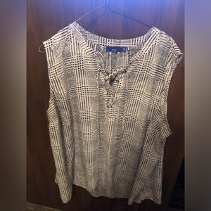 Black and white blouse